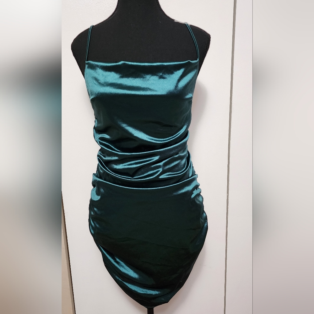 Ruched Backless Mini Dress